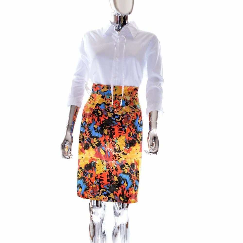 Womens Tracy Reese Stretch Floral Pencil Skirt 2